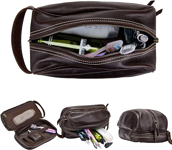 men's toiletry leather bag